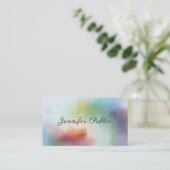 Moderne Abstracte kunst handgeschreven elegant scr Visitekaartje (Staand voorkant)