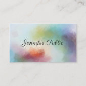Moderne Abstracte kunst handgeschreven elegant scr Visitekaartje (Voorkant)