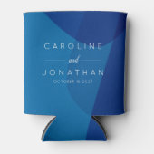 Moderne Abstracte kunst in blauwe, unieke aangepas Blikjeskoeler (Voorkant)