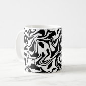 Moderne abstracte kunst in zwart en wit koffiemok (Voorkant links)