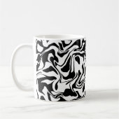 Moderne abstracte kunst in zwart en wit koffiemok (Links)