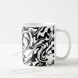 Moderne abstracte kunst in zwart en wit koffiemok