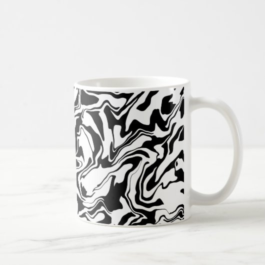 Moderne abstracte kunst in zwart en wit koffiemok (Rechts)