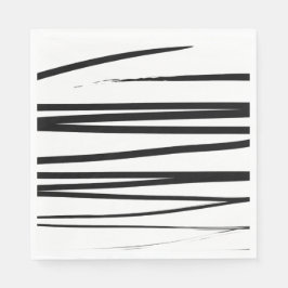 Moderne abstracte kunst in zwart-wit met lijnen    servet
