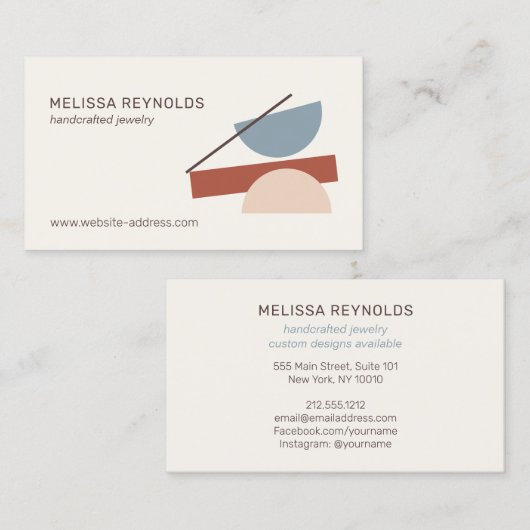 Moderne Abstracte kunst interieurontwerpers, ambac Visitekaartje (Voorkant / Achterkant)