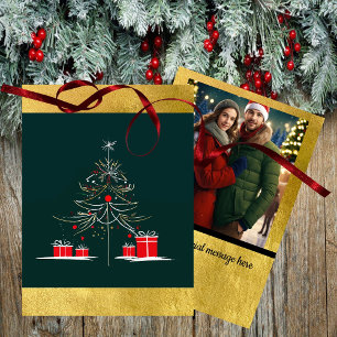 Moderne Abstracte kunst kerstboom Feestdagenkaart