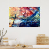 Moderne Abstracte kunst kleurrijk Poster (Keuken)