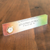 Moderne Abstracte kunst kleurrijk rood geel groen Naambordje (Zijkant)