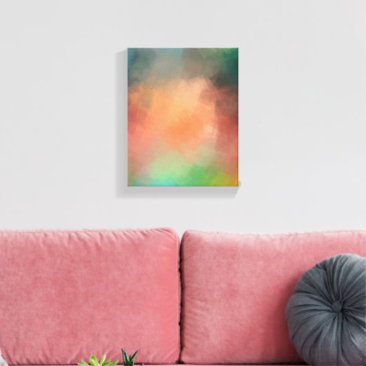 Moderne Abstracte kunst kleurrijk zwart rood blauw Canvas Afdruk (Insitu (Woonkamer))