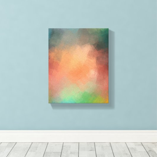 Moderne Abstracte kunst kleurrijk zwart rood blauw Canvas Afdruk (Insitu (Houten vloer))