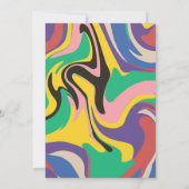 Moderne Abstracte Kunst Kleurrijke Bruiloft Kaart (Achterkant)