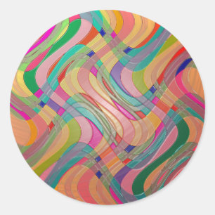 Moderne Abstracte Kunst Kleurrijke Glas-in-Lood-Ui Ronde Sticker