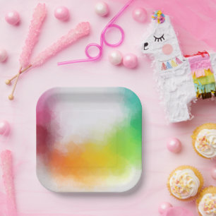 Moderne Abstracte Kunst Kleurrijke Lege Sjabloon T Papieren Bordje