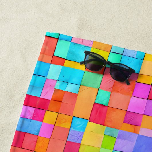 Moderne Abstracte Kunst Kleurrijke NAAM Tiener Ple Strandlaken (In situ)