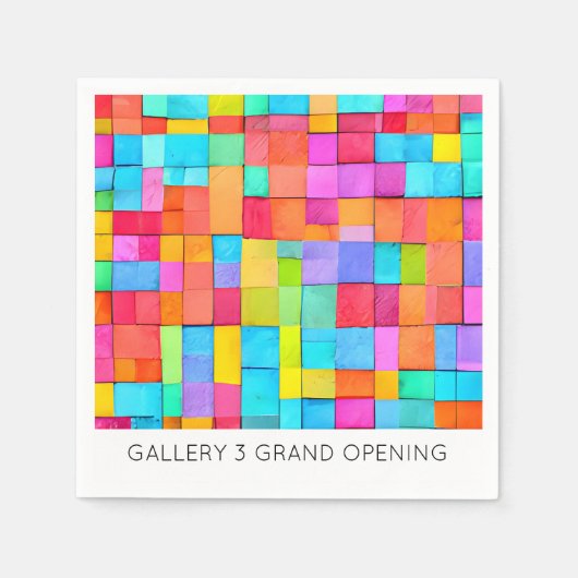 Moderne Abstracte Kunst Kleurrijke Tekst Plezier Servet (Voorkant)