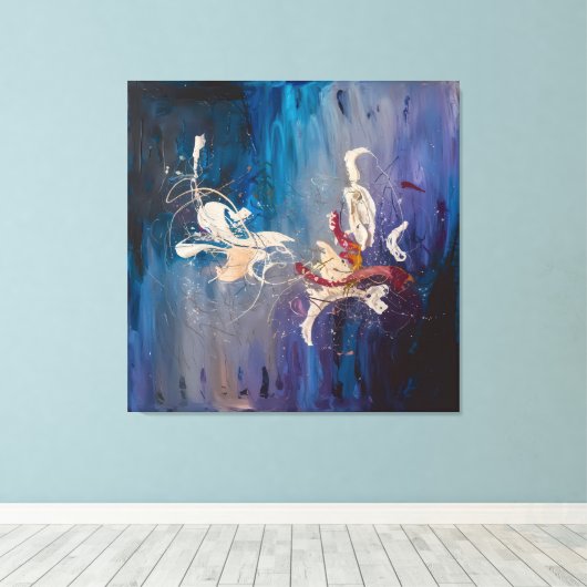 Moderne Abstracte kunst-kosmische dans van de sche Canvas Afdruk (Insitu (Houten vloer))