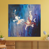 Moderne Abstracte kunst-kosmische dans van de sche Canvas Afdruk (Insitu (Woonkamer))