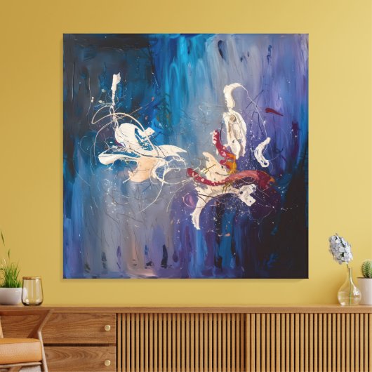 Moderne Abstracte kunst-kosmische dans van de sche Canvas Afdruk (Insitu (Woonkamer))