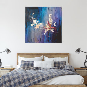 Moderne Abstracte kunst-kosmische dans van de sche Canvas Afdruk