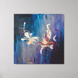 Moderne Abstracte kunst-kosmische dans van de sche Canvas Afdruk