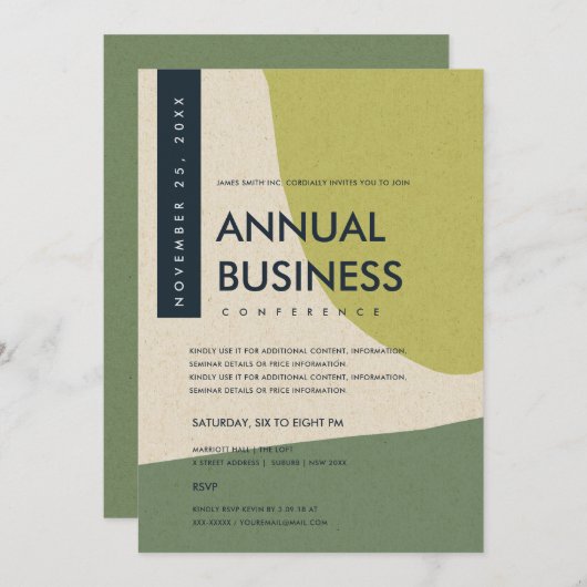 MODERNE ABSTRACTE KUNST LIME GROENE CONFERENTIE EV KAART (Voorkant / Achterkant)