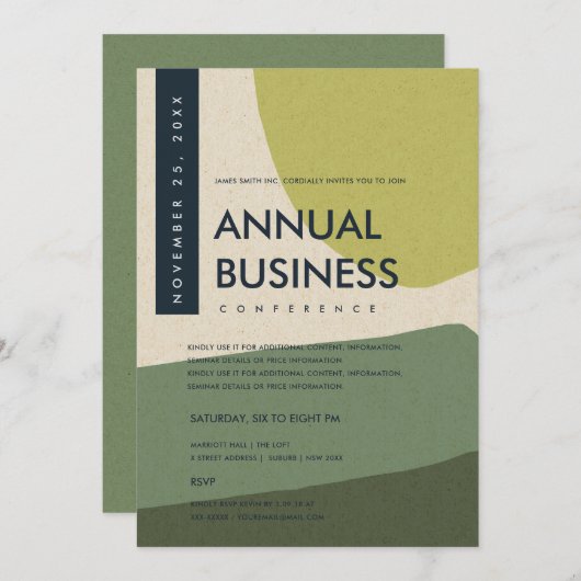 MODERNE ABSTRACTE KUNST LIME GROENE CONFERENTIE EV KAART (Voorkant / Achterkant)