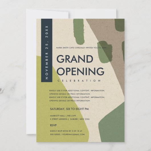 MODERNE ABSTRACTE KUNST LIMOGENE GRAND OPENING EVE KAART (Voorkant)