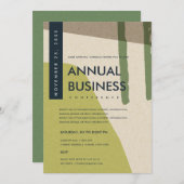 MODERNE ABSTRACTE KUNST LIMOGROENE CONFERENTIEGEBE KAART (Voorkant / Achterkant)