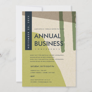 MODERNE ABSTRACTE KUNST LIMOGROENE CONFERENTIEGEBE KAART