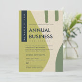 MODERNE ABSTRACTE KUNST LIMOGROENE CONFERENTIEGEBE KAART (Staand voorkant)