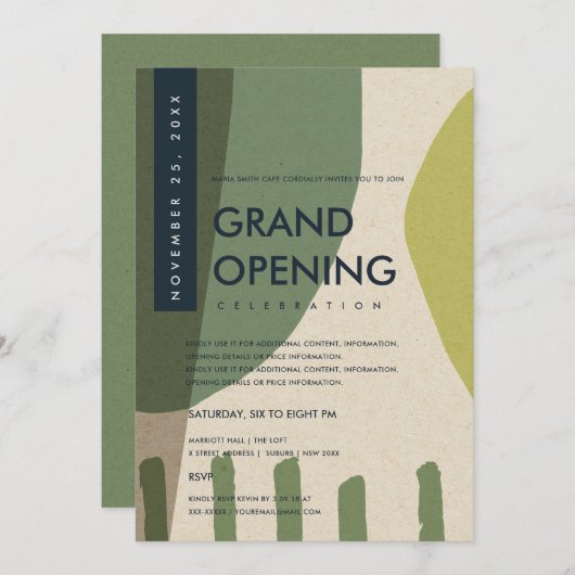 MODERNE ABSTRACTE KUNST LIMOGROENE GALAVERNIssing  Kaart (Voorkant / Achterkant)