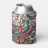Moderne Abstracte kunst met tropisch handschrift Blikjeskoeler (Blikje Voorkant)