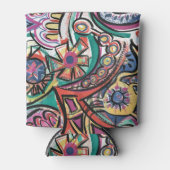 Moderne Abstracte kunst met tropisch handschrift Blikjeskoeler (Voorkant)