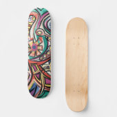 Moderne Abstracte kunst met tropisch handschrift Persoonlijk Skateboard (Voorkant)