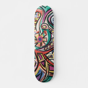 Moderne Abstracte kunst met tropisch handschrift Persoonlijk Skateboard