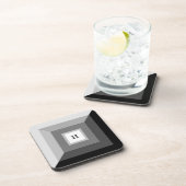 Moderne Abstracte kunst met zwart, grijs en wit Bier Onderzetter (Rechterzijde)