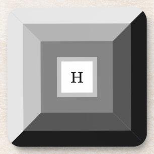 Moderne Abstracte kunst met zwart, grijs en wit Bier Onderzetter