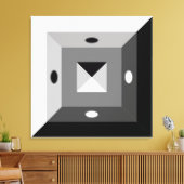 Moderne Abstracte kunst met zwart, grijs en wit Canvas Afdruk (Insitu (Woonkamer))