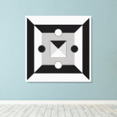 Moderne Abstracte kunst met zwart, grijs en wit Canvas Afdruk (Insitu (Houten vloer))