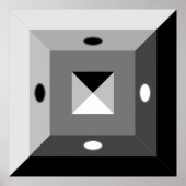 Moderne Abstracte kunst met zwart, grijs en wit Poster (Voorkant)