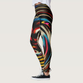 Moderne Abstracte kunst met zwijn Leggings (Links)