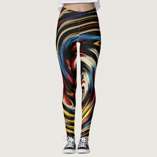 Moderne Abstracte kunst met zwijn Leggings (Voorkant)
