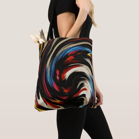 Moderne Abstracte kunst met zwijn Tote Bag (Dichtbij)