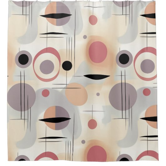 Moderne abstracte kunst midden eeuw douchegordijn (Voorkant)