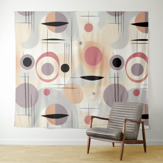 Moderne abstracte kunst midden eeuw wandkleed (In Situ (horizontaal))