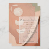 Moderne Abstracte kunst Neutral Organic Simple Wed Kaart (Voorkant / Achterkant)