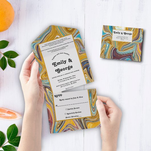 Moderne Abstracte kunst olieverfschilderij Artist All In One Uitnodiging