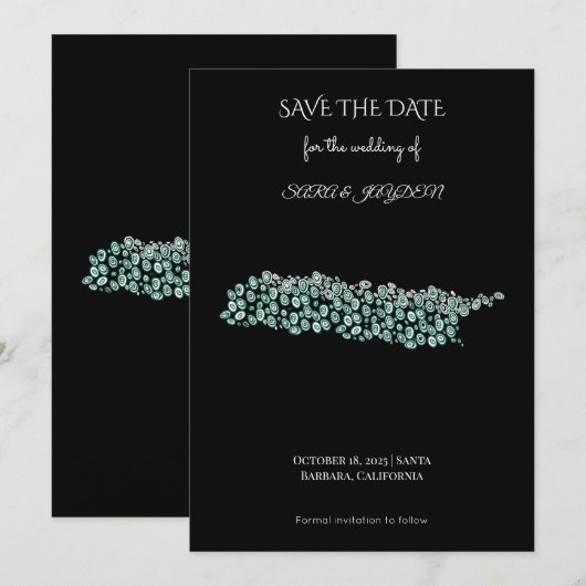 Moderne Abstracte Kunst – Ontwerp met Witte Lijnci Save The Date (Voorkant / Achterkant)