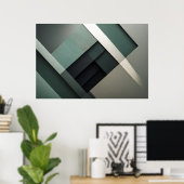 Moderne Abstracte Kunst Past Perfect in een Man Ca Poster (Thuiskantoor)