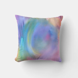Moderne Abstracte kunst pastel Waterverf regenboog Kussen